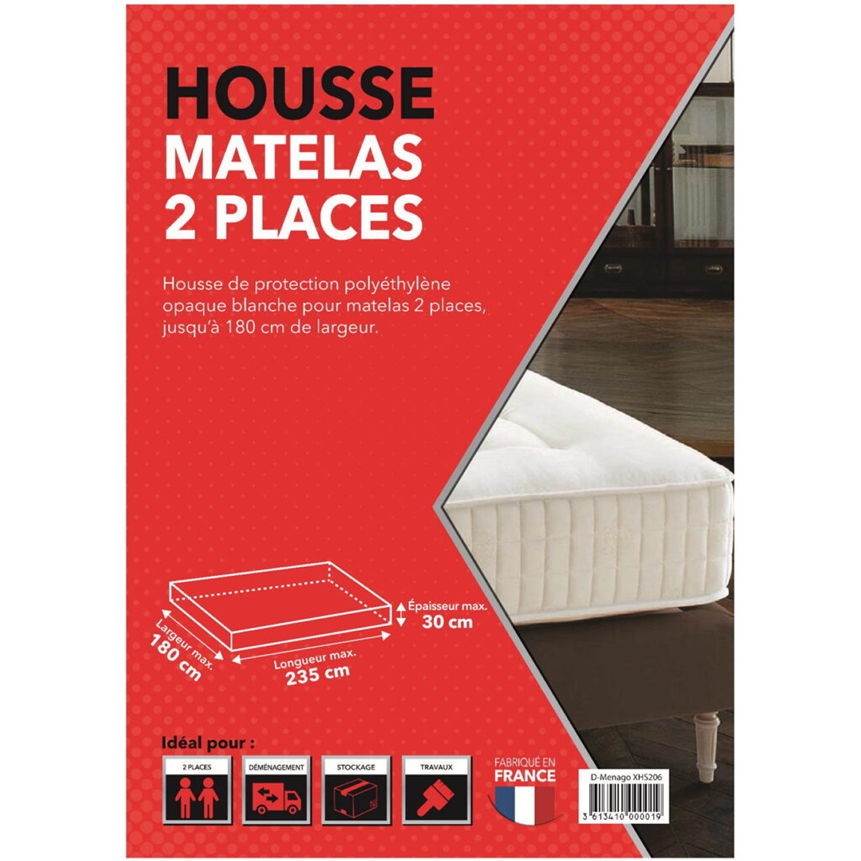 Housse protection matelas 2 places